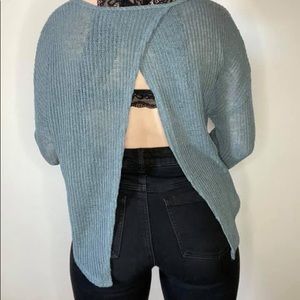 Blue long sleeve sweater